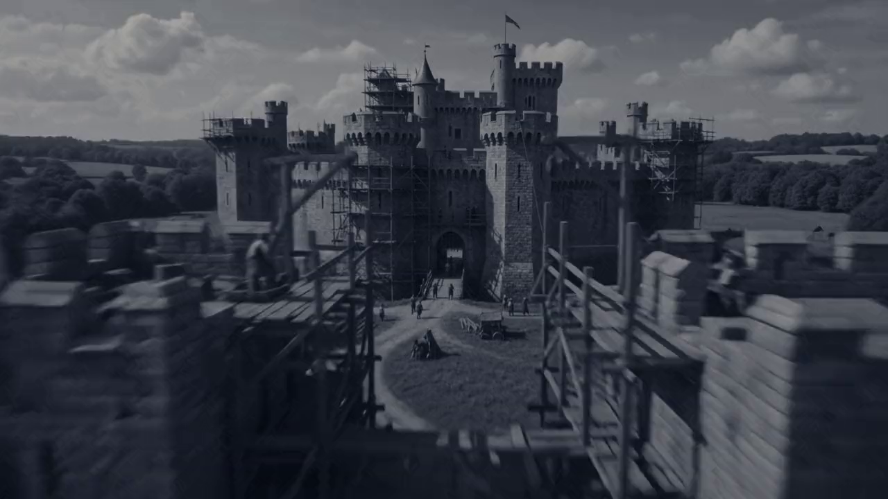 A single flight from a medieval castle through an industrial city to a city that does not exist: the last stretch of the shot is invention, not evidence, which is the essay's subject.